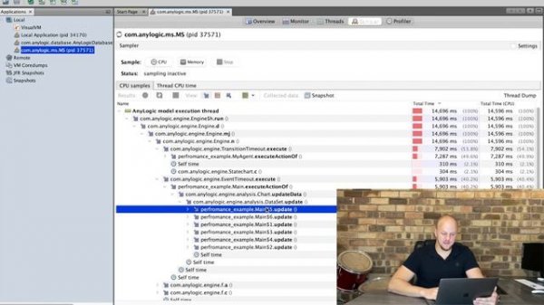 Optimizing CPU performance in AnyLogic using a Java profiler