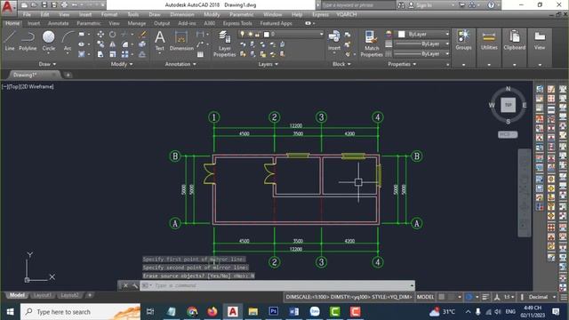 YQArch AutoCAD - Copy và Mirror cửa sổ cửa đi смотреть онлайн