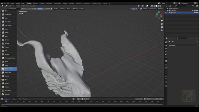 Sculpting a Dragon Head in Blender 3.1 | My Full Sculpting Process смотреть онлайн