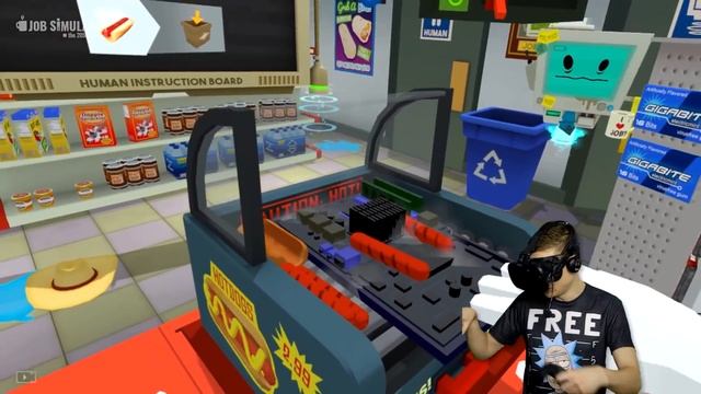 MECHA CARTOON CAT Eats JOB BOT'S BRAIN (Job Simulator VR Funny Gameplay) смотреть онлайн