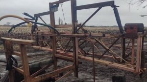 польский опрыскиватель переделан под прицепной маятник с амортизатором