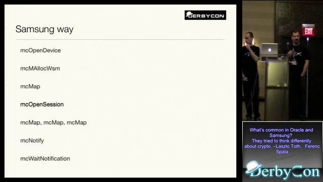 DerbyCon 3 0 1202 What S Common In Oracle And Samsung They Tried To Think Differently About Crypto смотреть онлайн