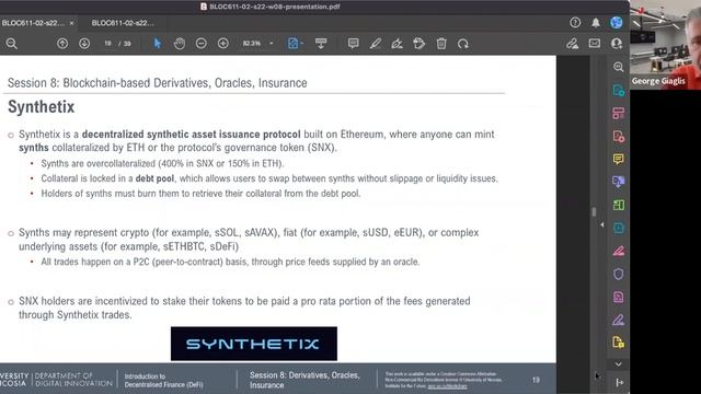 UNIC-Intro to DeFi-Spring 2022-Session 8: DeFi Applications IV: Oracles, Derivatives, Insurance смотреть онлайн