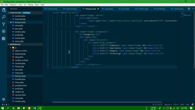 Membuat Website Sekolah Sederhana dengan PHP dan MySQLi #11 Tampilan Kategori Berita смотреть онлайн
