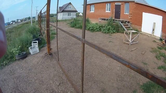 Откатные ворота с верхней балкой. смотреть онлайн