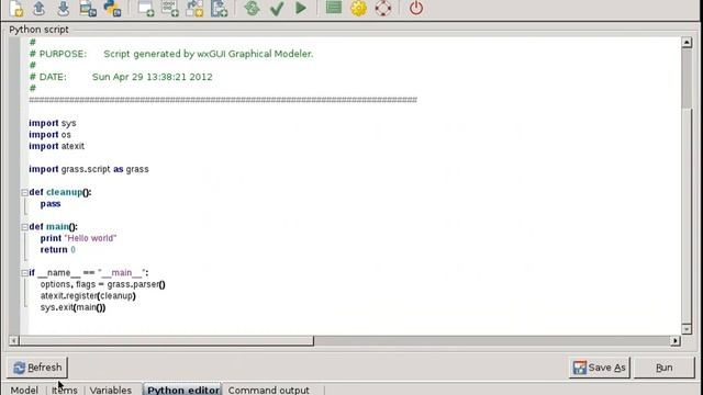 wxGUI Graphical Modeler - Python editor смотреть онлайн