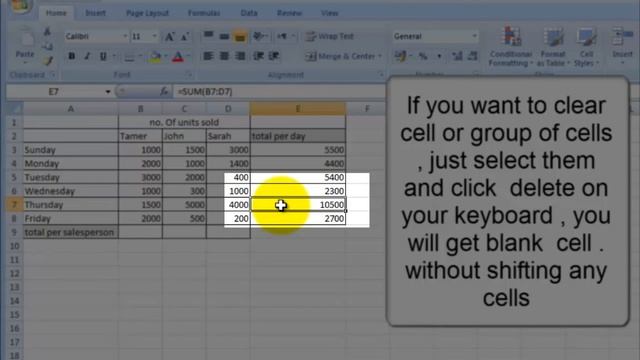 Learn Excel : Lesson 5 - Delete and insert (row , column , cell) смотреть онлайн