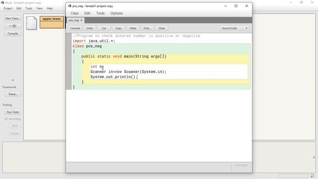 BlueJ Environment - Java Programming For Class 9 ICSE - Identify the Integer as Positive or Negativ смотреть онлайн