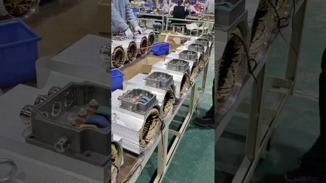 EV motor manufacturing in workshop of Shandong Xinda Motor Co , Ltd #electricmotor #motor #machine смотреть онлайн