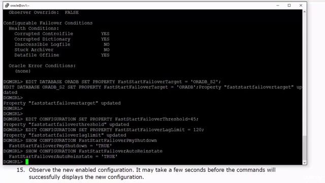 Oracle 12C Data Guard Administration - Enabling the Fast Start Failover - Practice смотреть онлайн