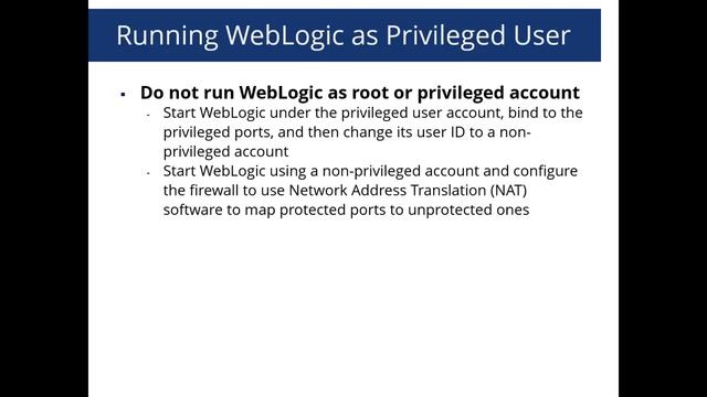 WebLogic Top Ten Security Risks смотреть онлайн