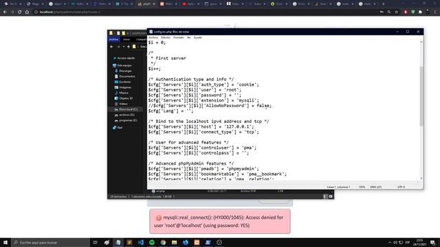 [PHPMyAdmin]-Solución a error 1045 access denied for user (using password: NO) | MySQL смотреть онлайн