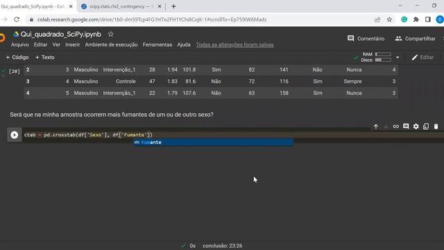 Qui-Quadrado no Python - Utilizando a biblioteca SciPy смотреть онлайн