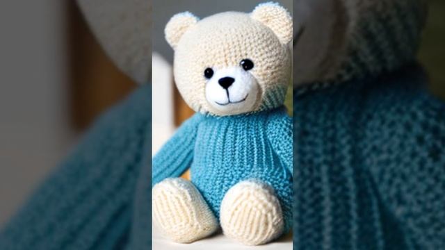 ТРИ очаровательных ВЯЗАНЫХ МЕДВЕЖОНКА / Игрушки для детей / Рисует нейросеть смотреть онлайн