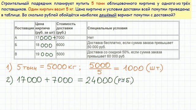 Задача 3 №26684 ЕГЭ по математике. Урок 13 смотреть онлайн