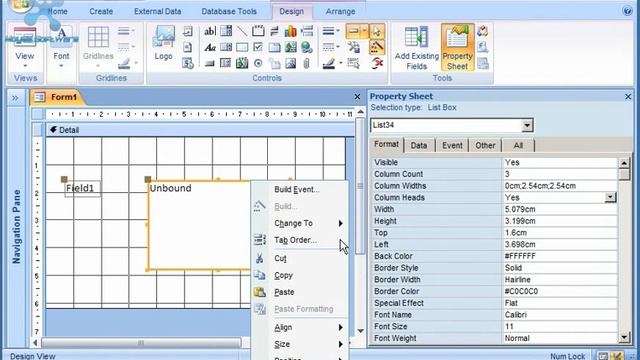 MS Access: Text Alignment in a List Box. смотреть онлайн