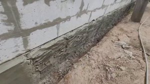 Штукатурка цоколя, слой до 80мм#подготовкацоколяподутепление#выравниваниефундамента