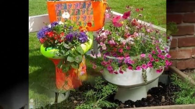 Цветники своими руками в ванной, унитазе, умывальнике. Цветники на даче в сантехнике смотреть онлайн