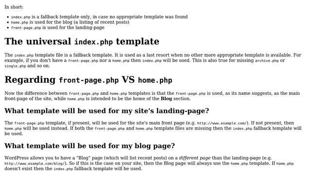 Wordpress: What is the difference between front-page.php and home.php? смотреть онлайн