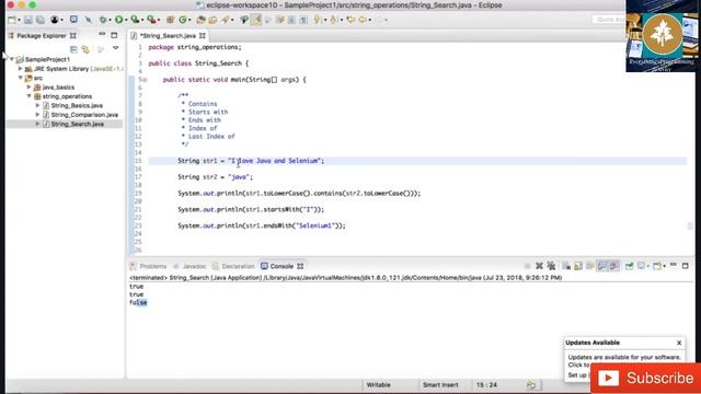 String Search operation in JAVA || containts|| StartWith|| EndWith смотреть онлайн