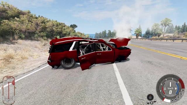 BeamNG.drive - Cadillac Escalade LTZ 4WD 2021 - Car Show Test Drive Crash . 4K 60fps. смотреть онлайн