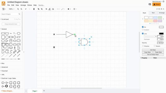 How to Draw a Logic circuit - logic gates diagrams net draw.io tutorial смотреть онлайн