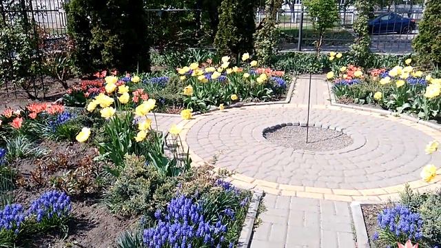 Клумба квітень 2019 біля церкви Живоносне джерело Симиренка 12 Київ смотреть онлайн