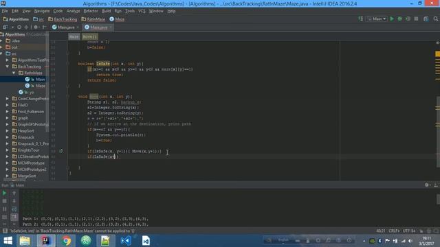 Backtracking Algorithm - Rat In Maze using Java смотреть онлайн