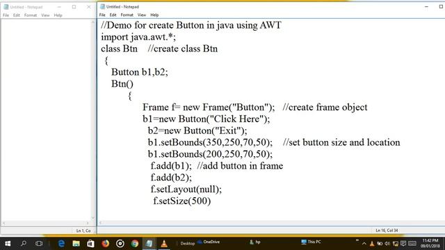How to create Button in Java using AWT смотреть онлайн
