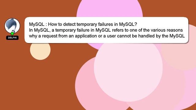 MySQL : How to detect temporary failures in MySQL? смотреть онлайн
