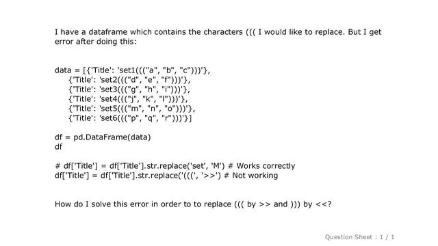 Pandas : Python Pandas: error: missing ), unterminated subpattern at position 2 смотреть онлайн