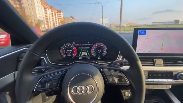 Адаптивный круиз контроль на Audi A5 Sportback 2021 смотреть онлайн