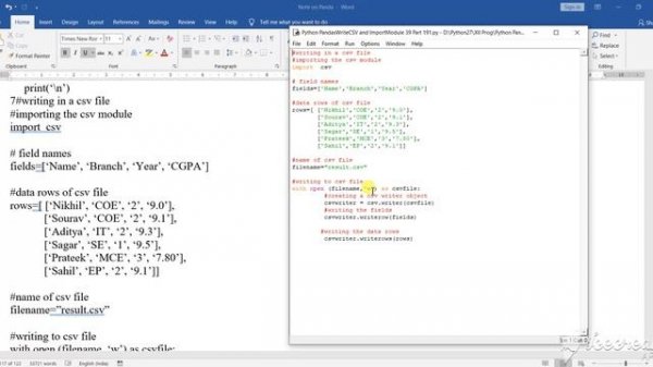 Python Important Writeand Create CSV File 39 Part 191