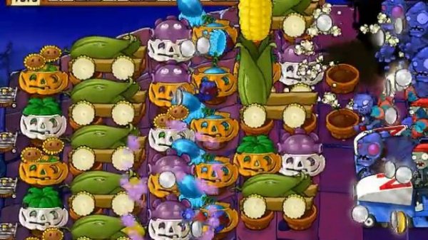 Plants vs Zombies Survival Night Roof Endless Strategy (Secret Mode)