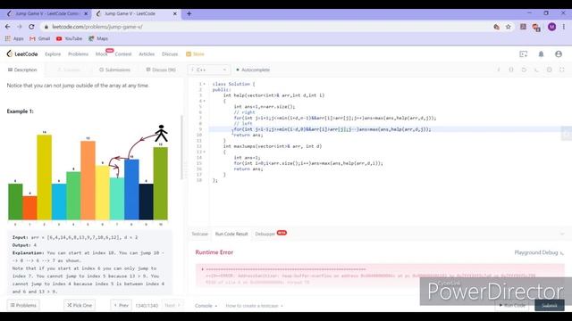 Leetcode 1340. Jump Game V смотреть онлайн