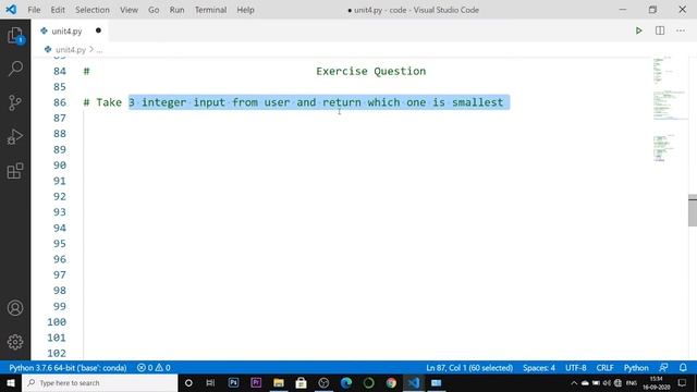 Exercise Question 4.1 ?? | #73 Python Training in Hindi | Python Tutorial for Beginners. смотреть онлайн