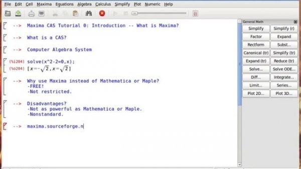 Maxima CAS 0: Introduction