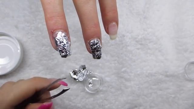 ♡ How To: Milky Gelnails W Silver Foil
