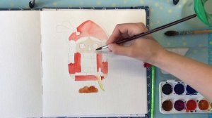 Как нарисовать красивого щелкунчика акварелью и фломастерами. Урок рисования для детей и начинающих