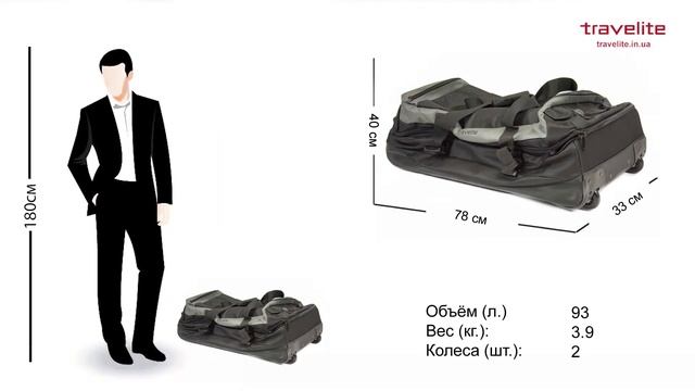 Дорожная сумка на колесах Travelite BASICS/Black L Большая TL096336-01 смотреть онлайн