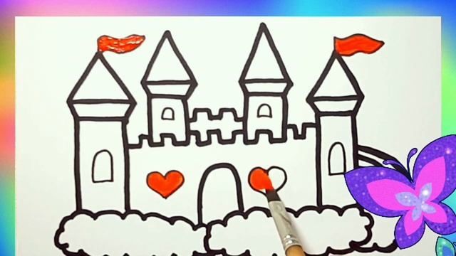 How to draw castle on the clouds for kids ? Painting Toddlers | How To Draw Easy | Draw With Me ??️ смотреть онлайн