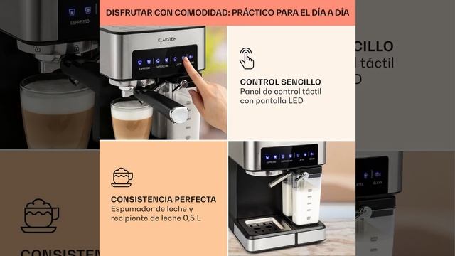 ? KLARSTEIN ARABICA COMFORT - Cafetera espresso automática con potencia 1350 W con boquilla смотреть онлайн