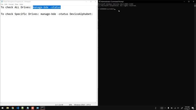 Check BitLocker's Decryption Percentage Status in Windows 10 смотреть онлайн