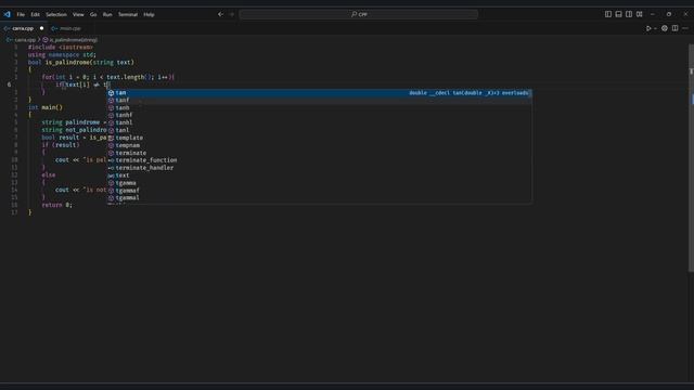 palindrome string (c++) | پالیندروم متن در سی پلاس پلاس смотреть онлайн