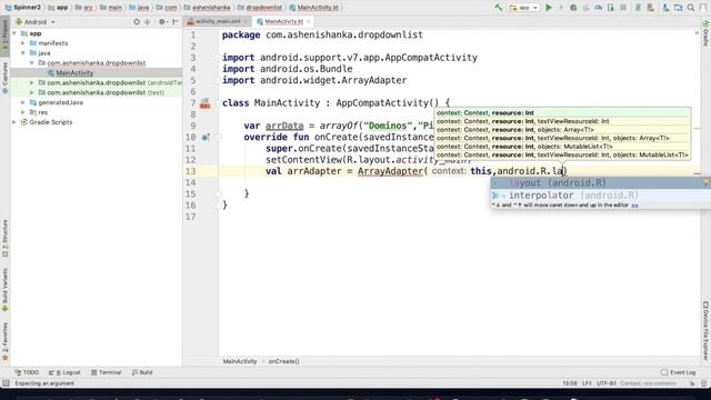 Kotlin Android Development Sinhala Tutorial (12) - Spinner (Drop Down List) смотреть онлайн