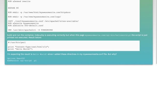 How to configure the docker file to run cgi-script like perl смотреть онлайн