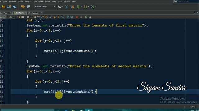 Sum of two matrix in Java || addition of two matrix смотреть онлайн