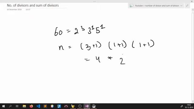 Total number and sum of divisors for a given number смотреть онлайн
