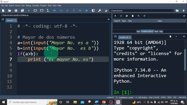 mayor de dos números en python con Spyder. #MayorrDosnúmerosPython #MayorrDosnúmeros смотреть онлайн
