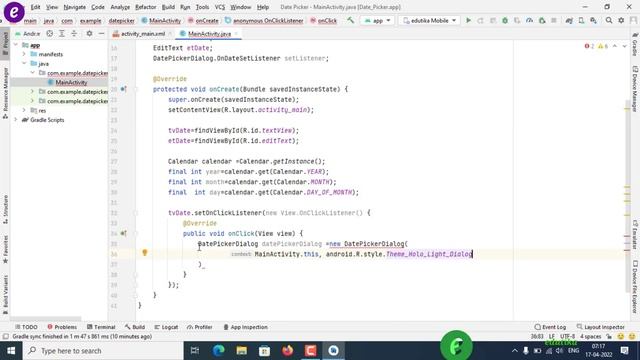 How to Implement Date Picker Dialog in Android Studio 2022 | Pop Up & Calendar Dialog tutorial Hind смотреть онлайн